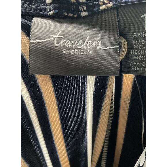 Chico's Blue Striped Straight Pants - Picture 3 of 4